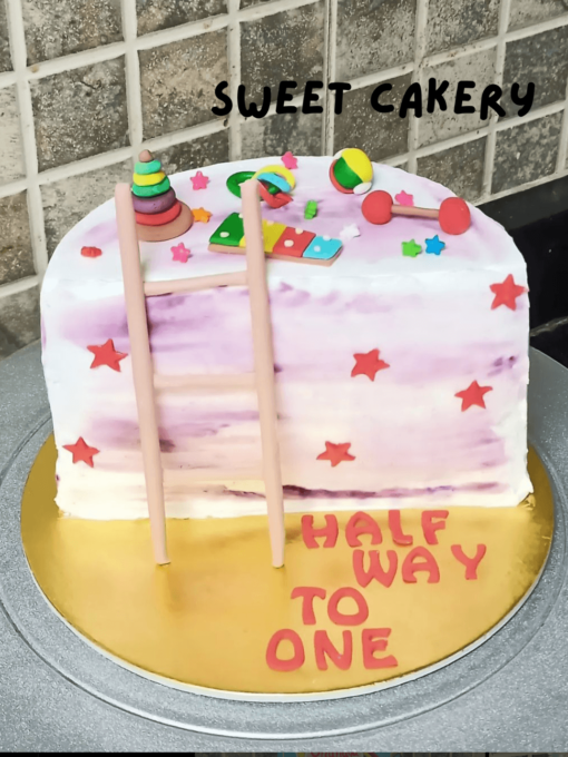 Six month birthday cake