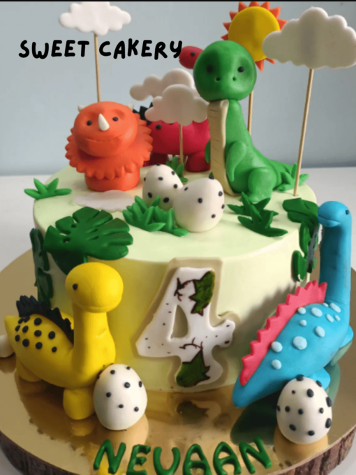 Dinosaur theme cake