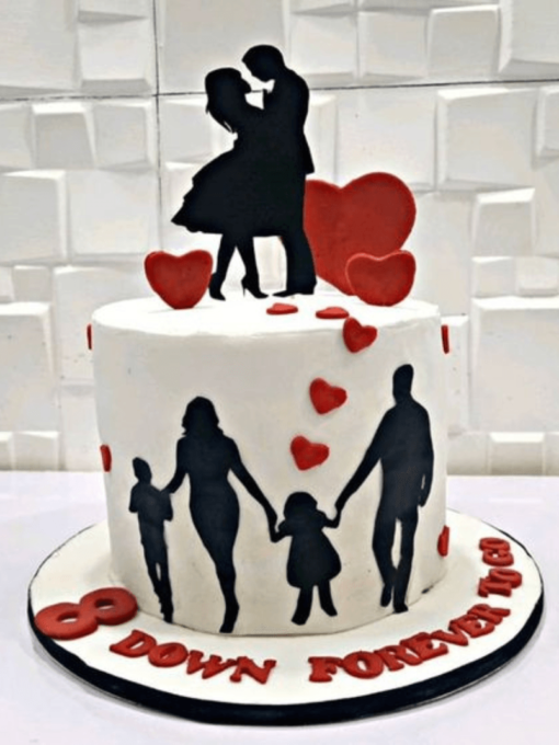 Romantic Anniversary Special Family Cake