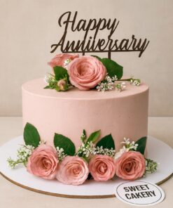 Anniversary special Flower theme cake