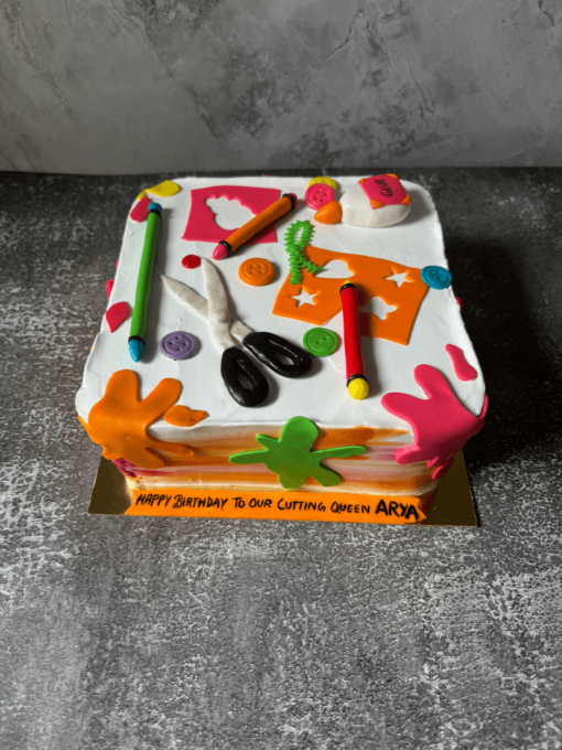 Painting theme cake