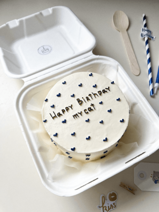 Birthday bento cake with hearts