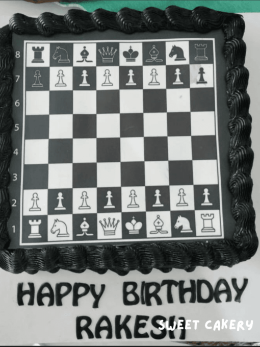 Chess theme photo cake