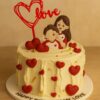 Couple Cake With Hearts Birthday Cake