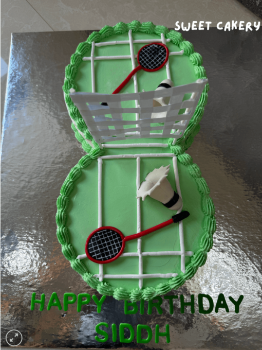 Badminton theme Number cake