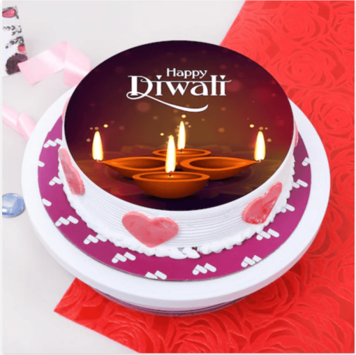 Deepavali cake with beautiful diyas