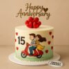 Heart theme romantic anniversary cake - Sweet Cakery