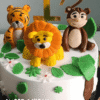 Cute Lion, Tiger and Monkey Cake