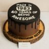 40th Birthday Cake | Order Online in Bangalore - Sweet Cakery