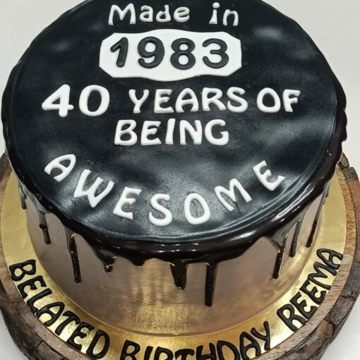 40th chocolate Birthday cake