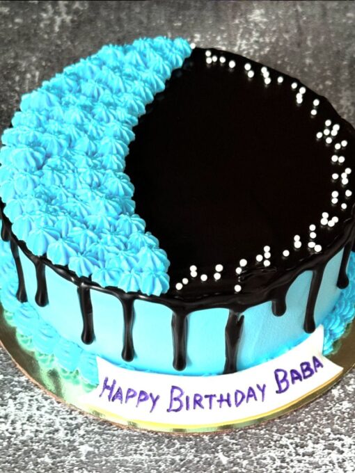 Blue colour chocolate cake