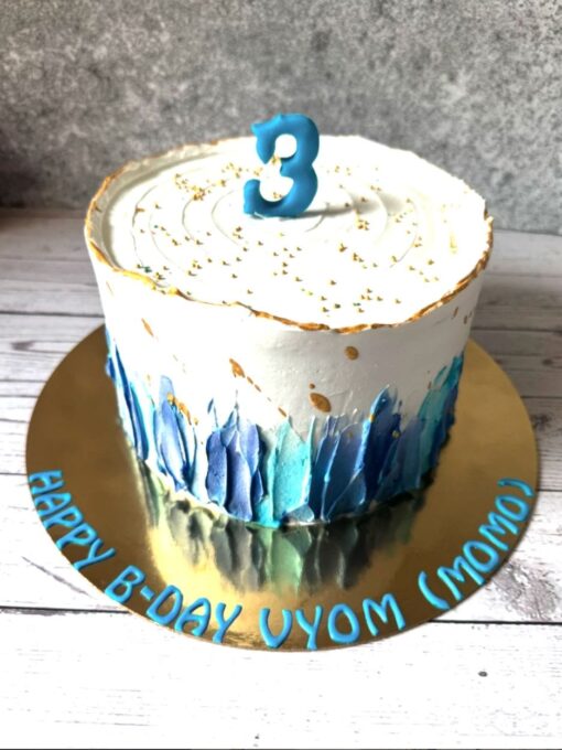 White and blue cake