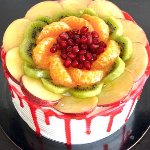Fresh fruit overloaded cake