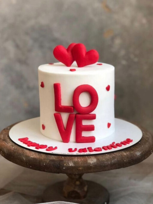 Love and Hearts Valentine Cake