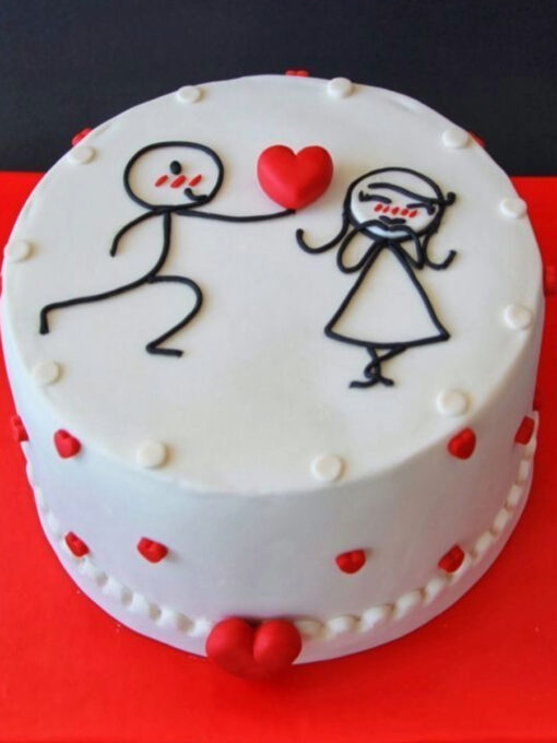 Love's First Bite Valentine Cake