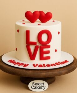 Love and Hearts Valentine Cake