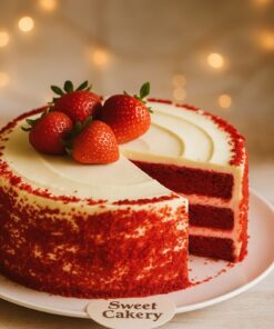 Red Velvet Strawberry Valentine Cake