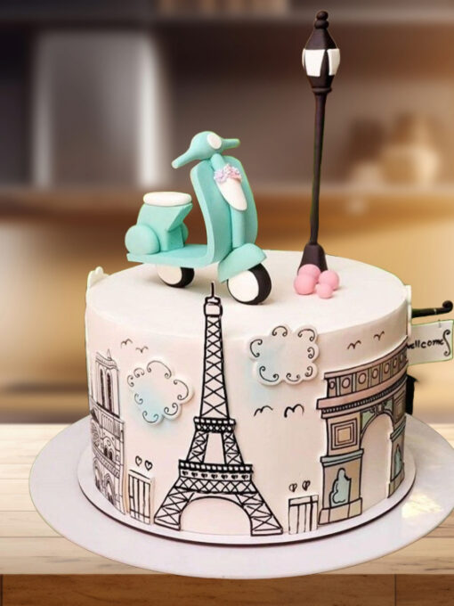Europe Trip Travel Cake – Custom Celebration Cake for Travel Lovers