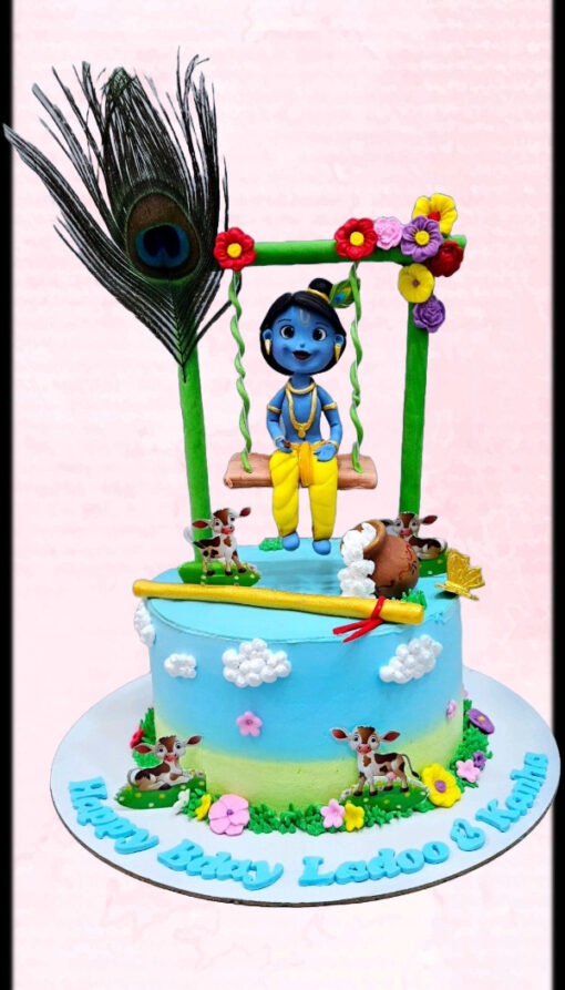 Lord Krishna Theme Cake