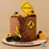 construction truck theme birthday cake
