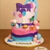 Butterfly Theme First Birthday Cake for Baby Girls