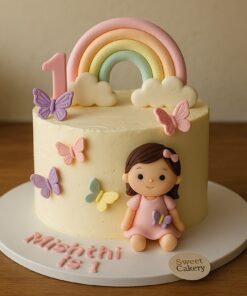 Butterfly Rainbow First Birthday Cake
