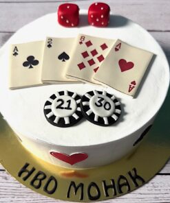 Casino Theme Birthday Cake with Playing Cards