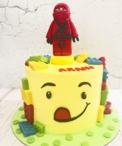 Lego Ninja Birthday Cake with Blocks