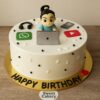 Work from home birthday cake with fondant laptop, apps, and figurine – Sweet Cakery Bangalore