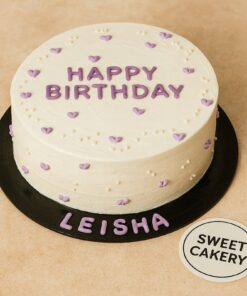 Elegant birthday cake for girls with handcrafted design. 100% eggless and freshly baked in Bangalore.
