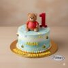 Adorable teddy bear 1st birthday cake with bees and flowers from Sweet Cakery Bangalore